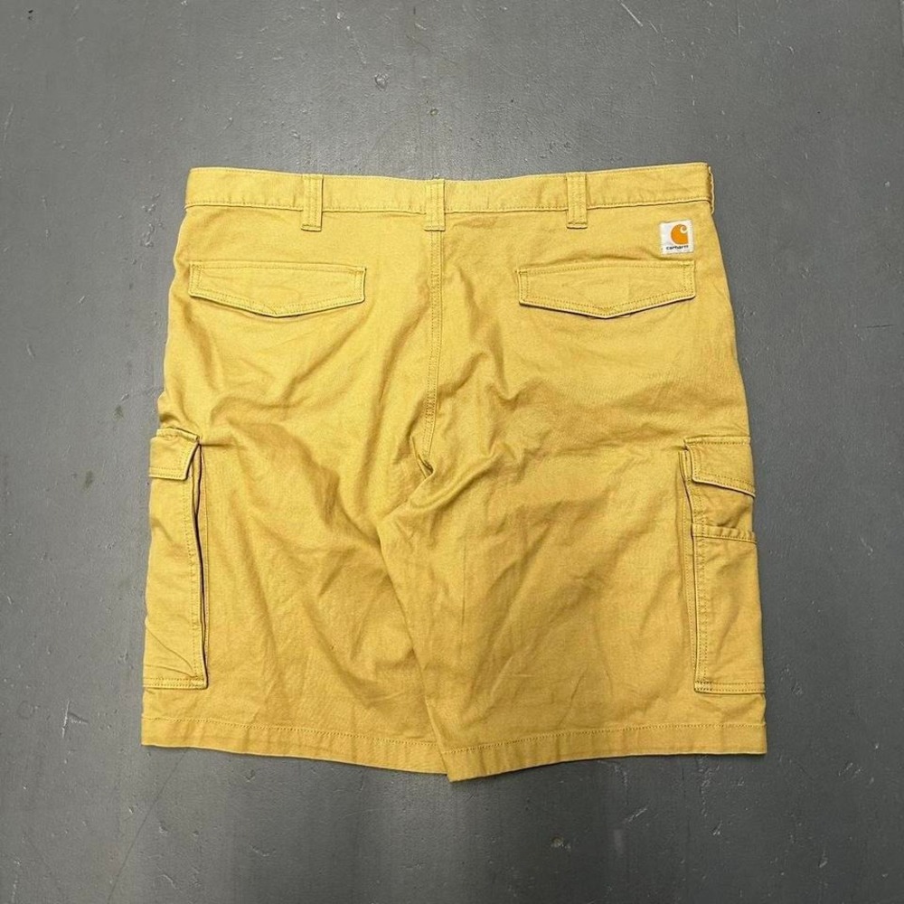 Men's Carhartt tan baggy long carpenter cargo shorts jorts